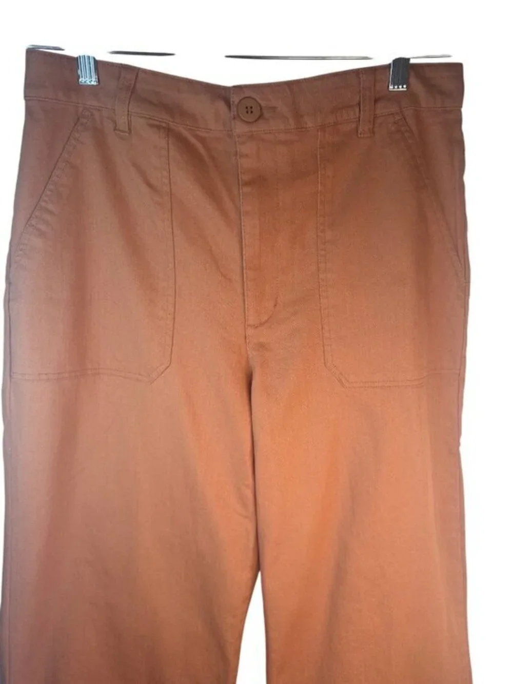 New Princess Highway Size 12 Rust Wide-Leg High Rise Pants Cotton Blend